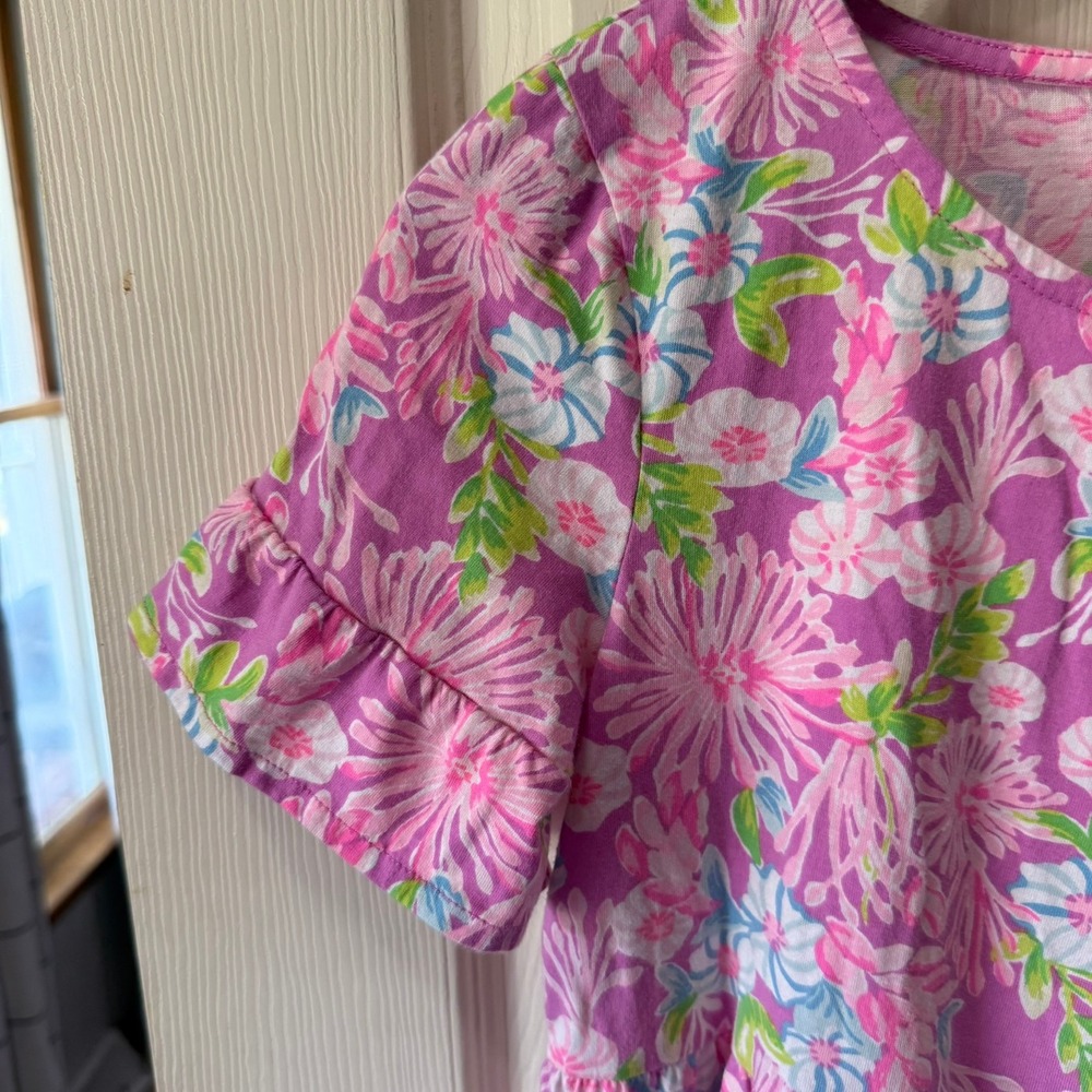 Lilly Pulitzer Jodee Dress Amethyst Moms the Word XS Flare Tiered Swing Dress - Picture 3 of 6
